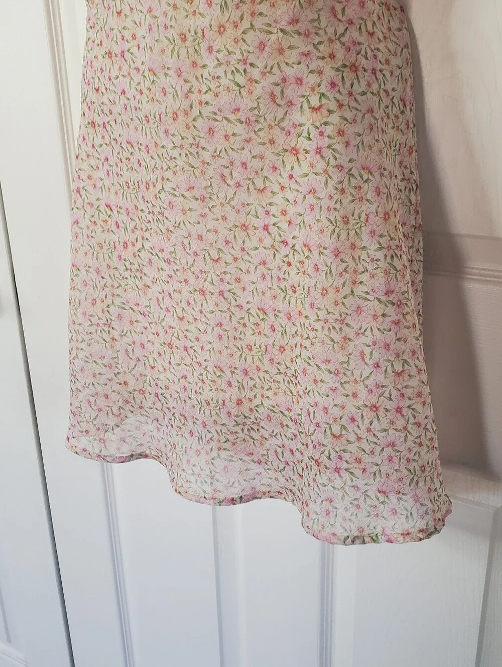 Pink Floral Slip Mini Dress Y2K Preppy Festival Sleeveless Fairy Size Large